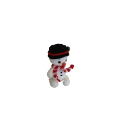 Peluche muñeco de nieve navideño con gorro hecha a mano a ganchillo (amigurumi). - Imagen 2