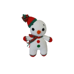 Peluche muñeco nieve con gorro navidad navideño hecho a mano a ganchillo (amigurumi). - Imagen 1