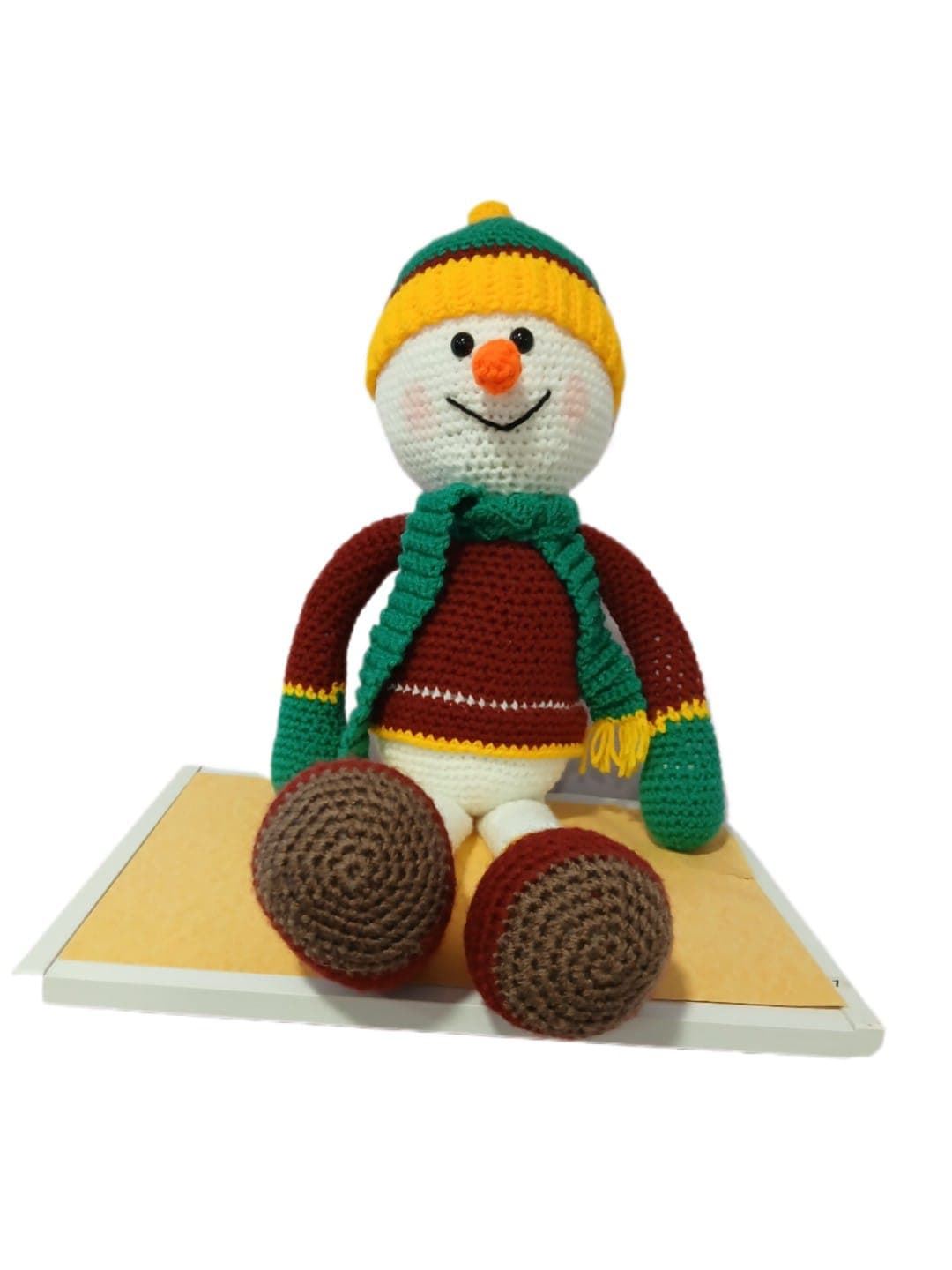 Peluche muñeco nieve navidad navideño hecha a mano a ganchillo (amigurumi). - Imagen 1