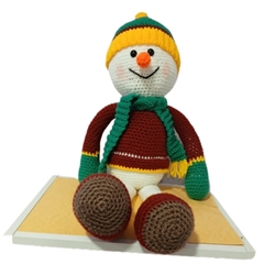 Peluche muñeco nieve navidad navideño hecha a mano a ganchillo (amigurumi). - Imagen 1
