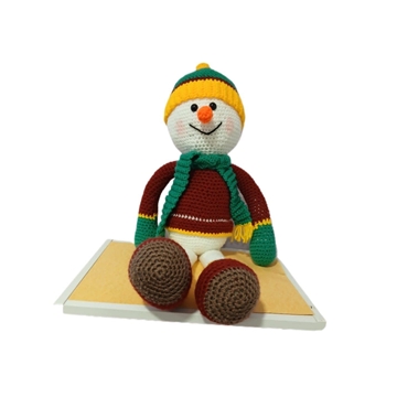 Peluche muñeco nieve navidad navideño hecha a mano a ganchillo (amigurumi). - Imagen 1