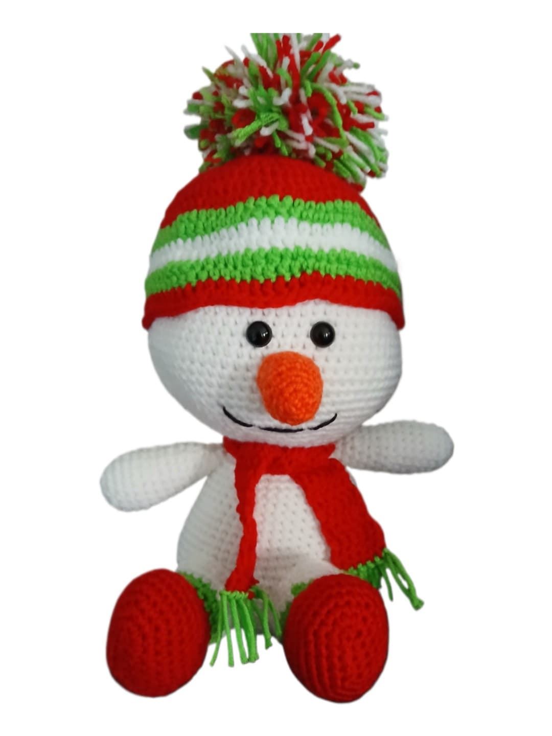 Peluche muñeco nieve navidad navideño hecha a mano a ganchillo (amigurumi). - Imagen 1