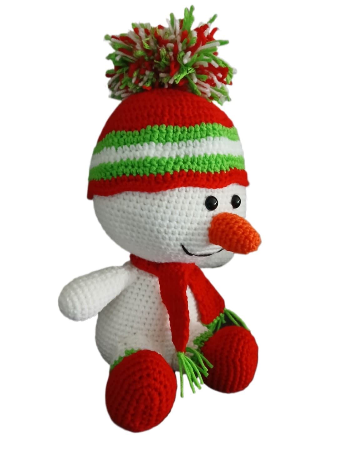 Peluche muñeco nieve navidad navideño hecha a mano a ganchillo (amigurumi). - Imagen 2