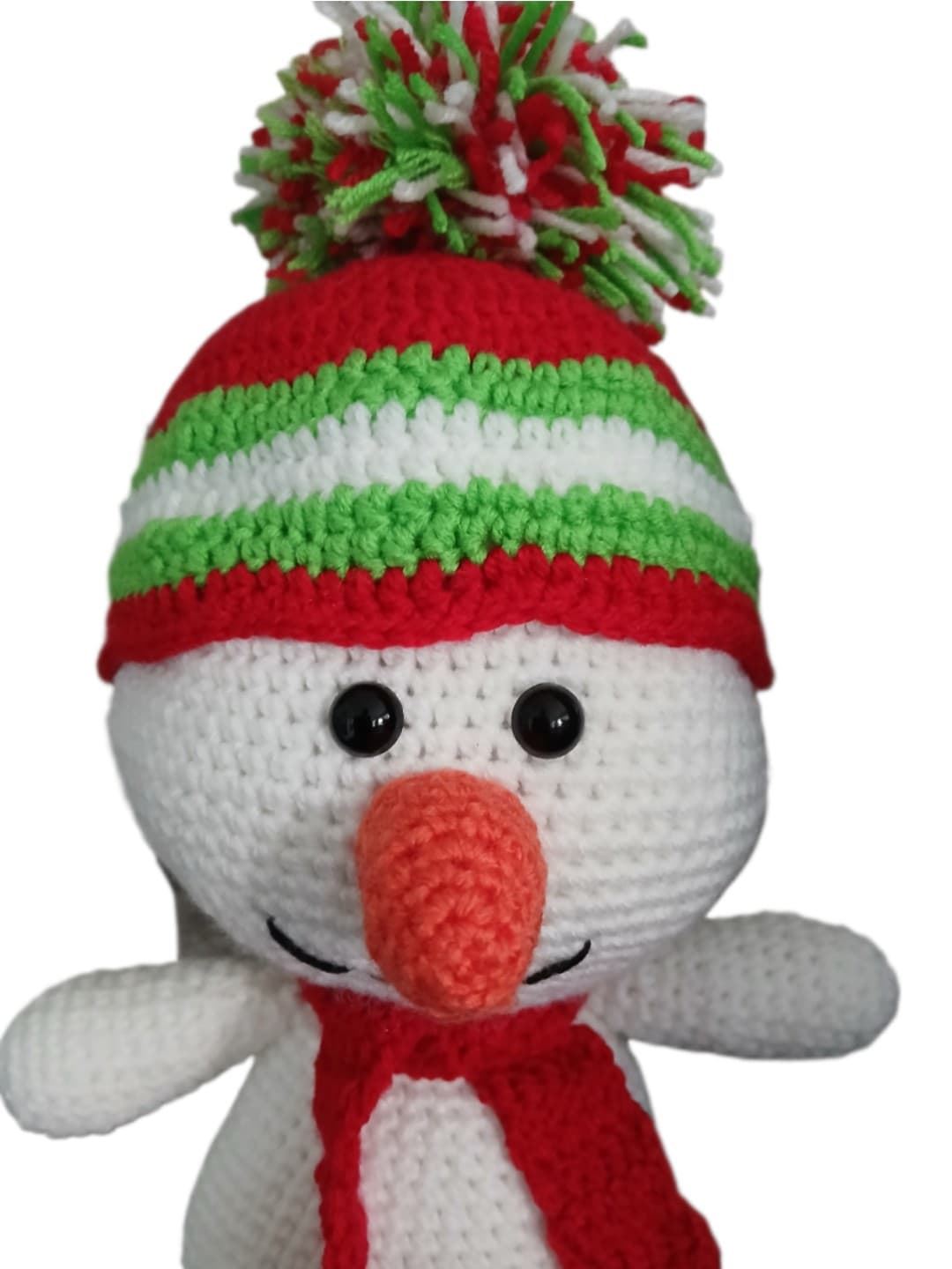Peluche muñeco nieve navidad navideño hecha a mano a ganchillo (amigurumi). - Imagen 4