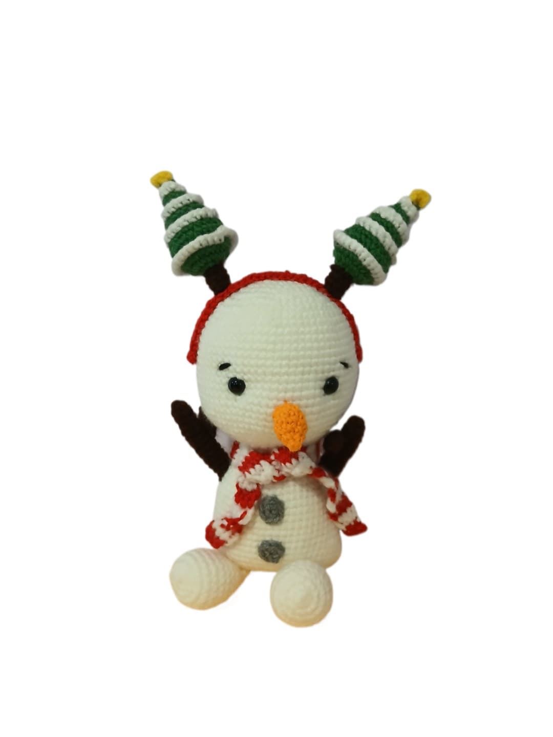 Peluche muñeco nieve navidad navideño hecho a mano a ganchillo (amigurumi). - Imagen 1