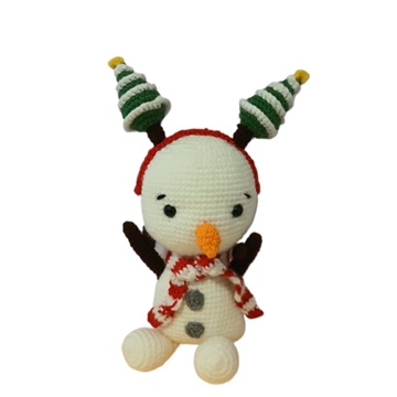 Peluche muñeco nieve navidad navideño hecho a mano a ganchillo (amigurumi). - Imagen 1