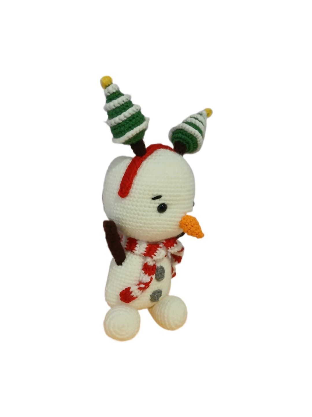 Peluche muñeco nieve navidad navideño hecho a mano a ganchillo (amigurumi). - Imagen 2