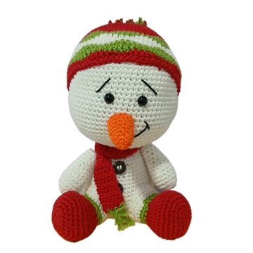 Peluche muñeco nieve navideño hecha a mano a ganchillo (amigurumi). - Imagen 1