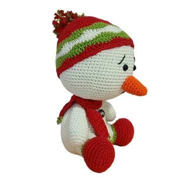Peluche muñeco nieve navideño hecha a mano a ganchillo (amigurumi). - Imagen 2
