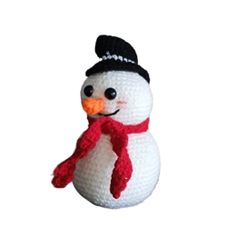Peluche muñeco nieve navideño hecha a mano a ganchillo (amigurumi). - Imagen 2