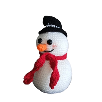 Peluche muñeco nieve navideño hecha a mano a ganchillo (amigurumi). - Imagen 2
