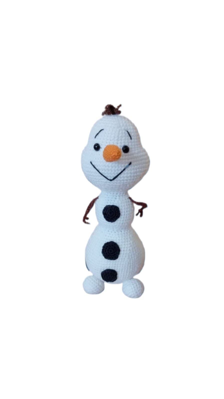 Peluche olaf frozen hecha a mano a ganchillo (amigurumi). - Imagen 1
