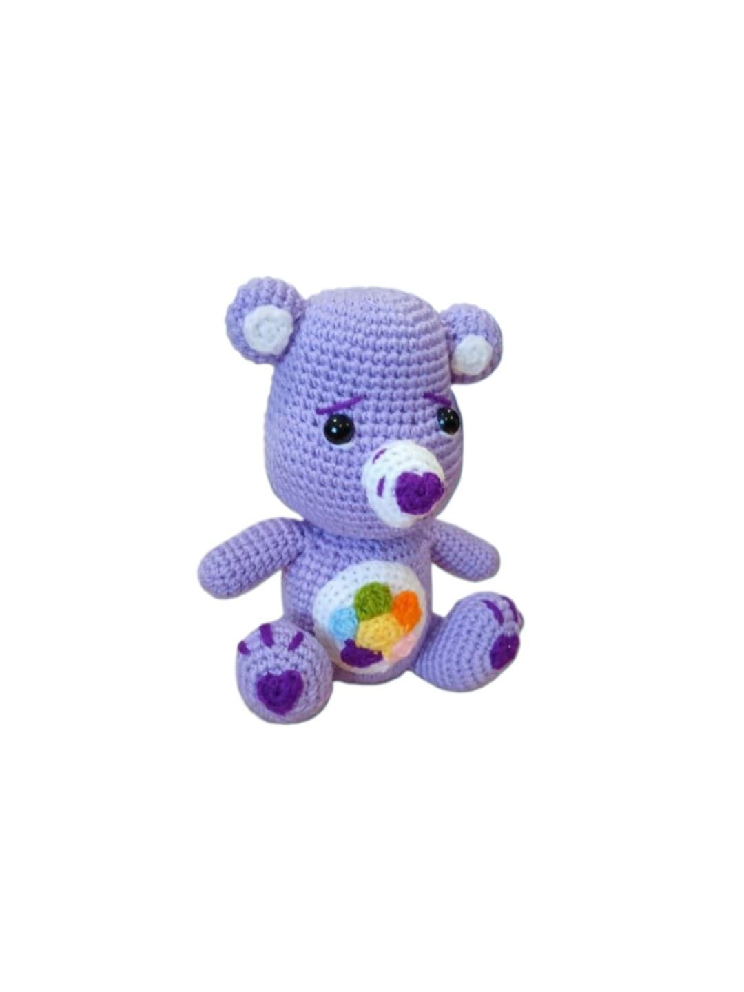 Peluche oso amoroso lila claro hecho a mano a ganchillo (amigurumi) - Imagen 2