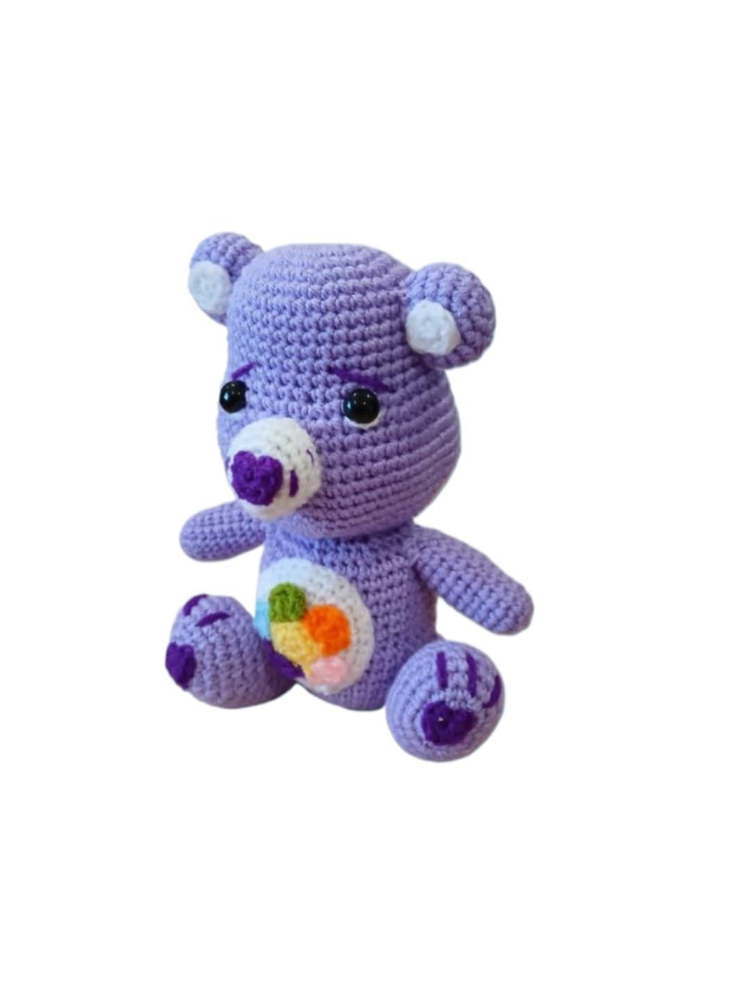 Peluche oso amoroso lila claro hecho a mano a ganchillo (amigurumi) - Imagen 3