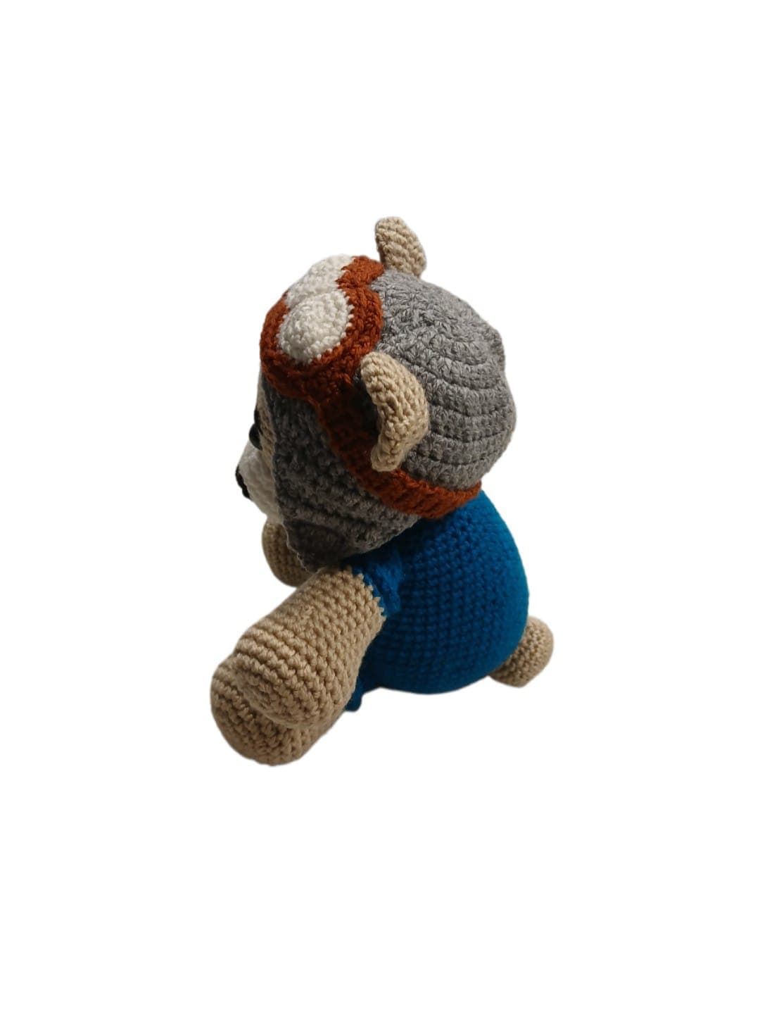Peluche oso aviador hecho a mano a ganchillo (amigurumi). - Imagen 3