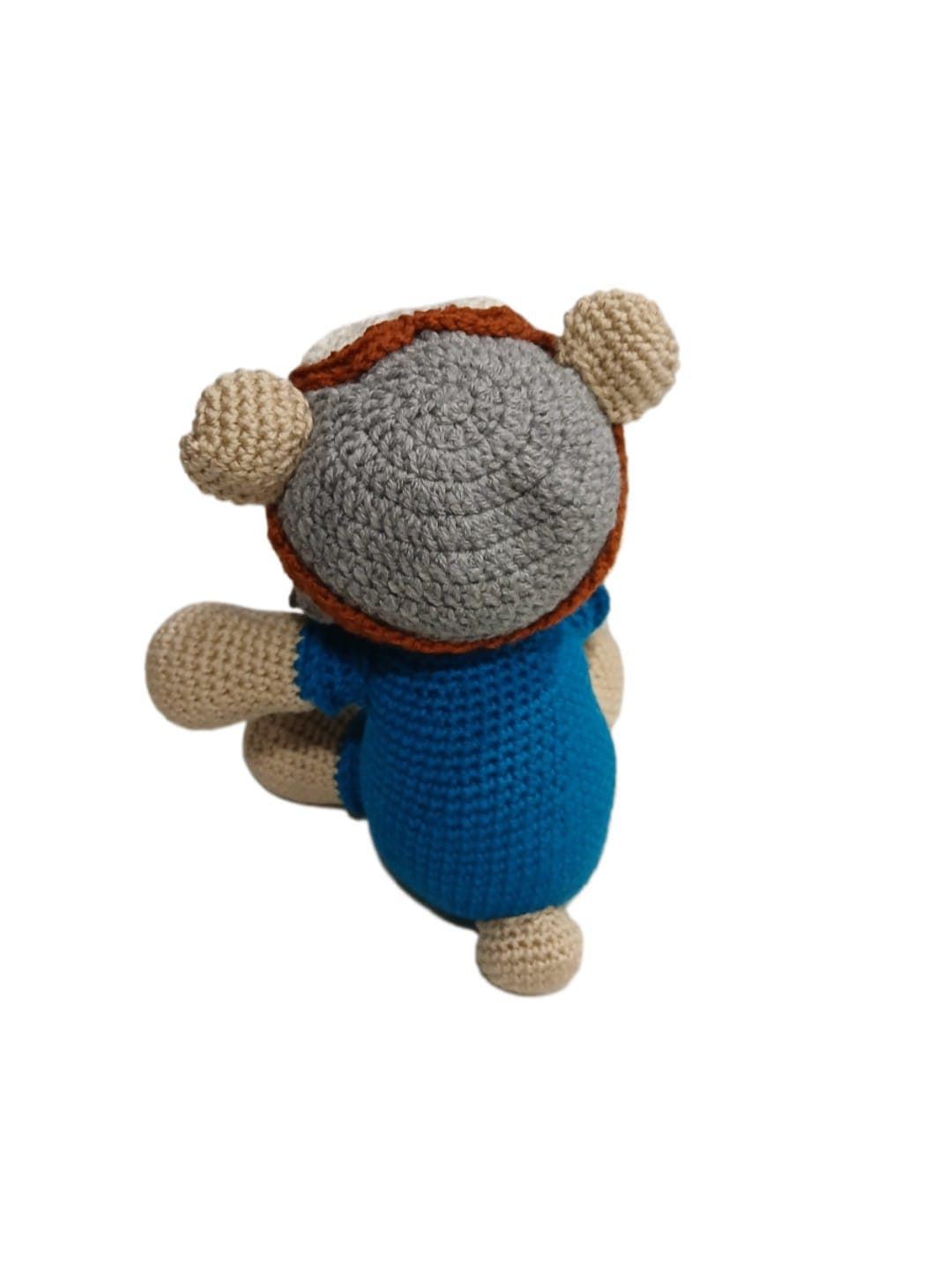 Peluche oso aviador hecho a mano a ganchillo (amigurumi). - Imagen 6