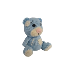 Peluche oso azul con cicatrices hecho a mano a ganchillo (amigurumi). - Imagen 2
