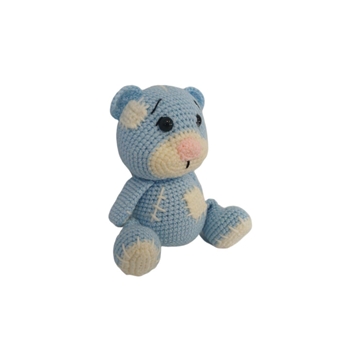 Peluche oso azul con cicatrices hecho a mano a ganchillo (amigurumi). - Imagen 2