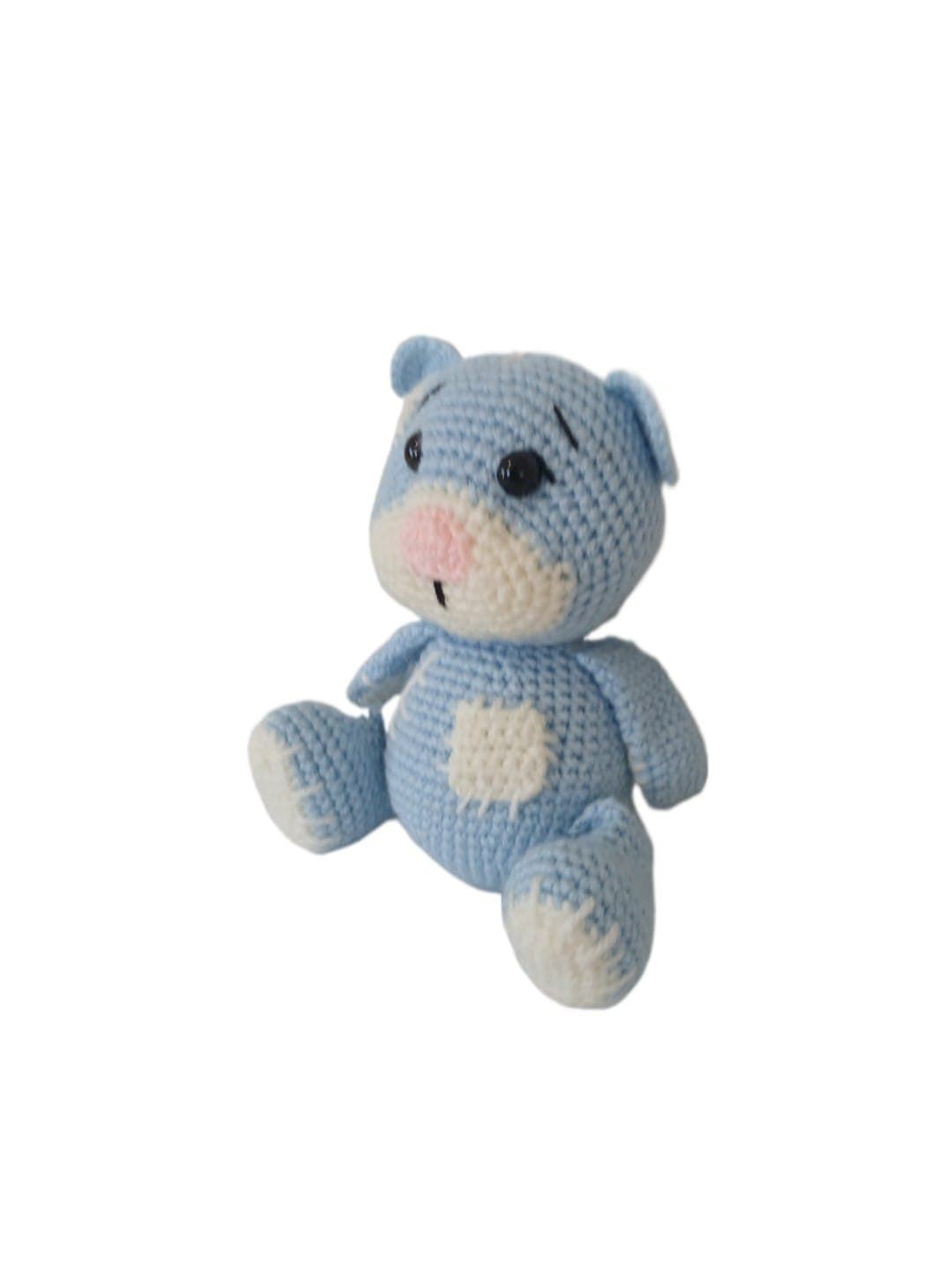 Peluche oso azul con cicatrices hecho a mano a ganchillo (amigurumi). - Imagen 3