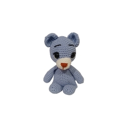 Peluche oso azul hecho a mano a ganchillo (amigurumi). - Imagen 1