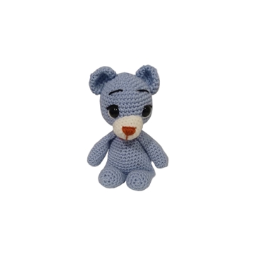 Peluche oso azul hecho a mano a ganchillo (amigurumi). - Imagen 1