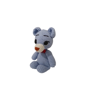 Peluche oso azul hecho a mano a ganchillo (amigurumi). - Imagen 2