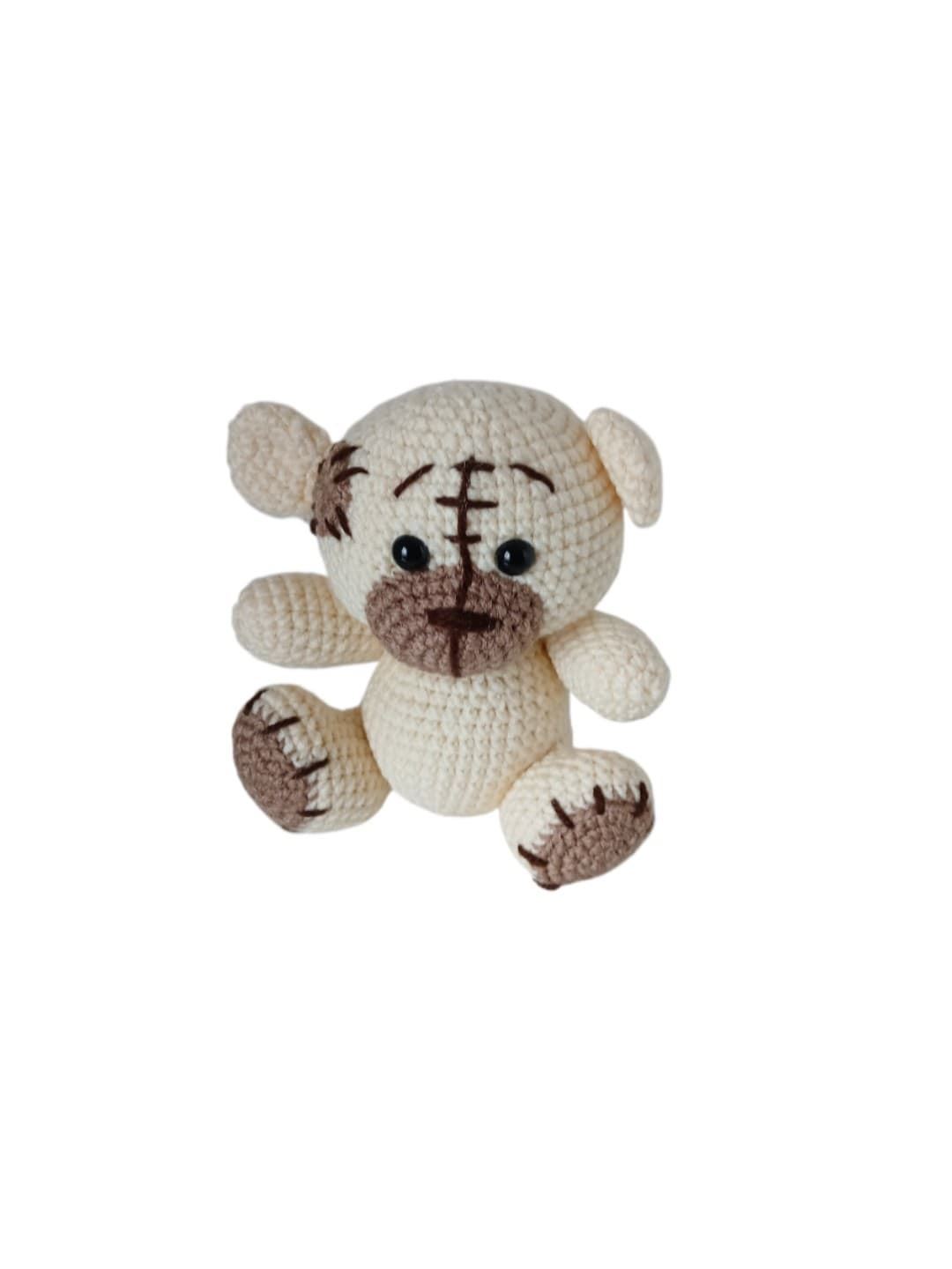 Peluche oso beige hecho a mano a ganchillo (amigurumi). - Imagen 1