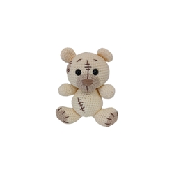 Peluche oso beige hecho a mano a ganchillo (amigurumi). - Imagen 1
