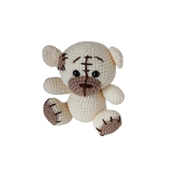 Peluche oso beige hecho a mano a ganchillo (amigurumi). - Imagen 1
