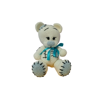 Peluche oso blanco hecho a mano a ganchillo (amigurumi). - Imagen 1