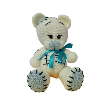 Peluche oso blanco hecho a mano a ganchillo (amigurumi). - Imagen 1
