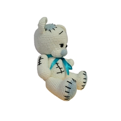 Peluche oso blanco hecho a mano a ganchillo (amigurumi). - Imagen 2