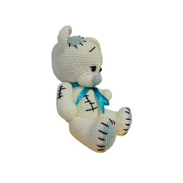 Peluche oso blanco hecho a mano a ganchillo (amigurumi). - Imagen 2
