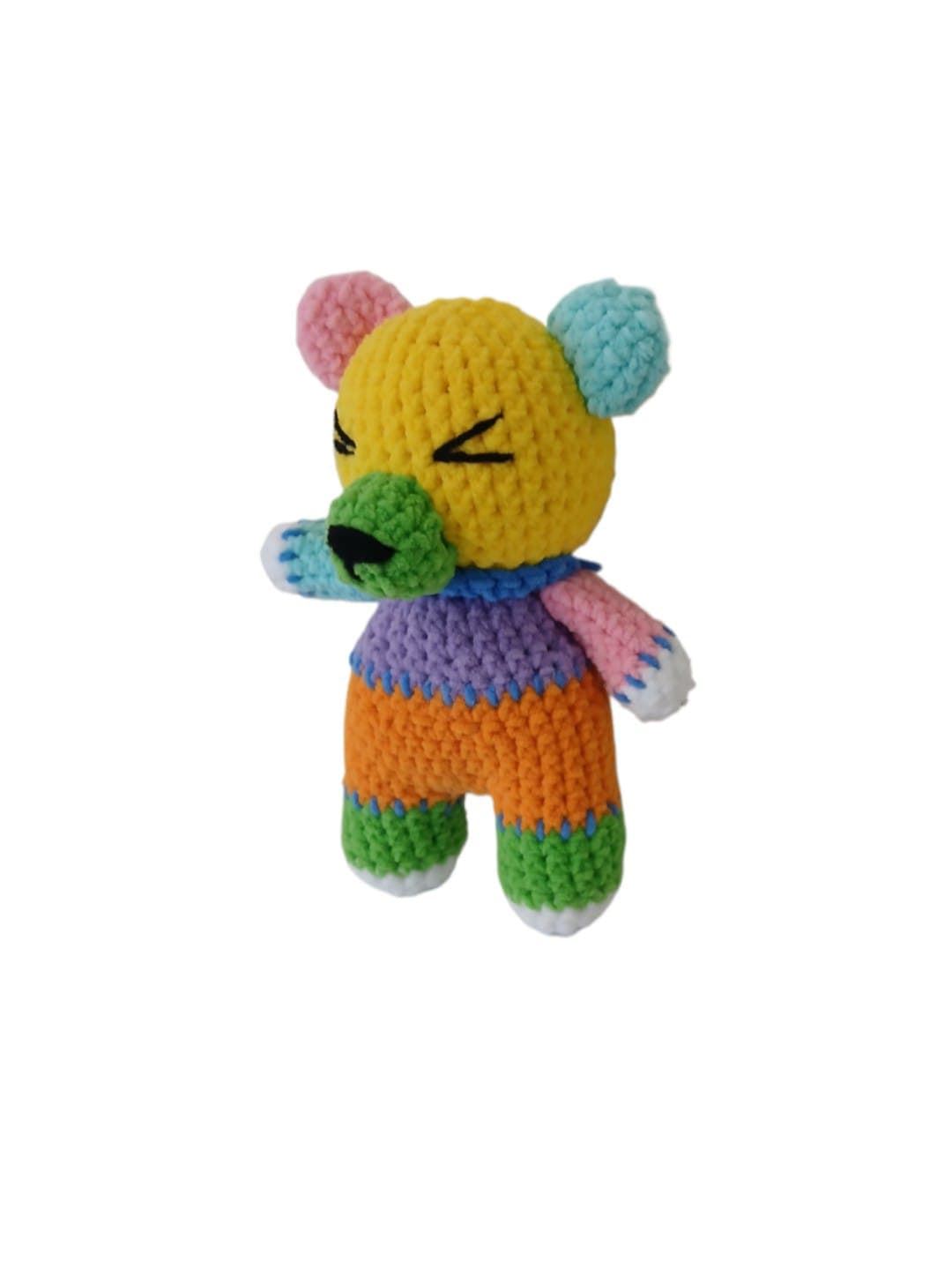 Peluche oso colores hecho a mano a ganchillo (amigurumi). - Imagen 3