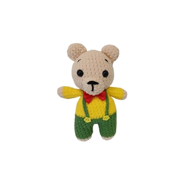 Peluche oso con pantalón hecha a mano a ganchillo (amigurumi). - Imagen 1