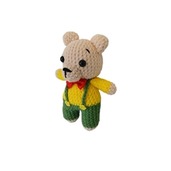 Peluche oso con pantalón hecha a mano a ganchillo (amigurumi). - Imagen 2