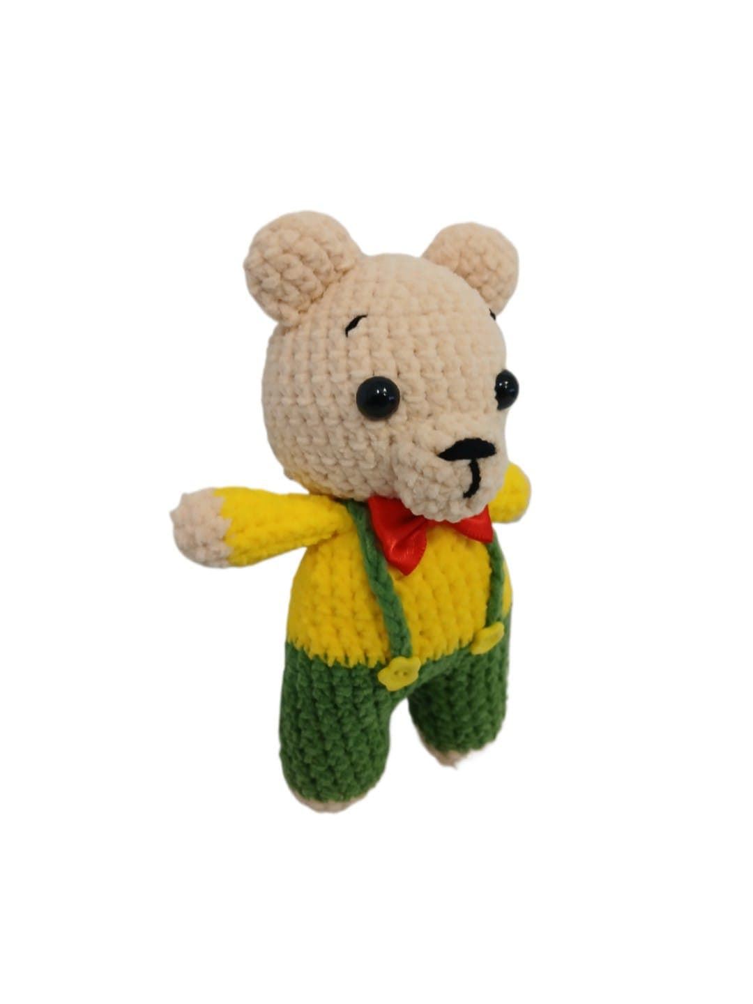 Peluche oso con pantalón hecha a mano a ganchillo (amigurumi). - Imagen 3