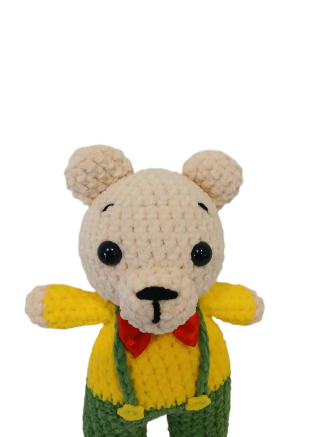 Peluche oso con pantalón hecha a mano a ganchillo (amigurumi). - Imagen 4