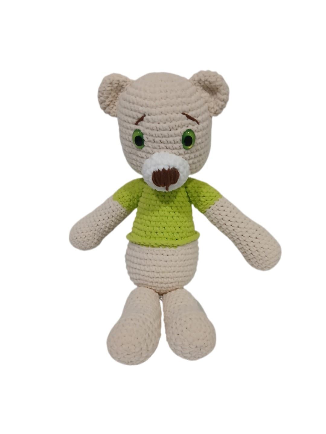 Peluche oso lana chenille hecho a mano a ganchillo (amigurumi). - Imagen 1