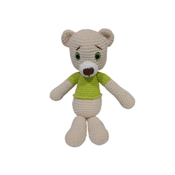 Peluche oso lana chenille hecho a mano a ganchillo (amigurumi). - Imagen 1