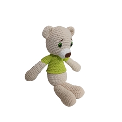 Peluche oso lana chenille hecho a mano a ganchillo (amigurumi). - Imagen 2