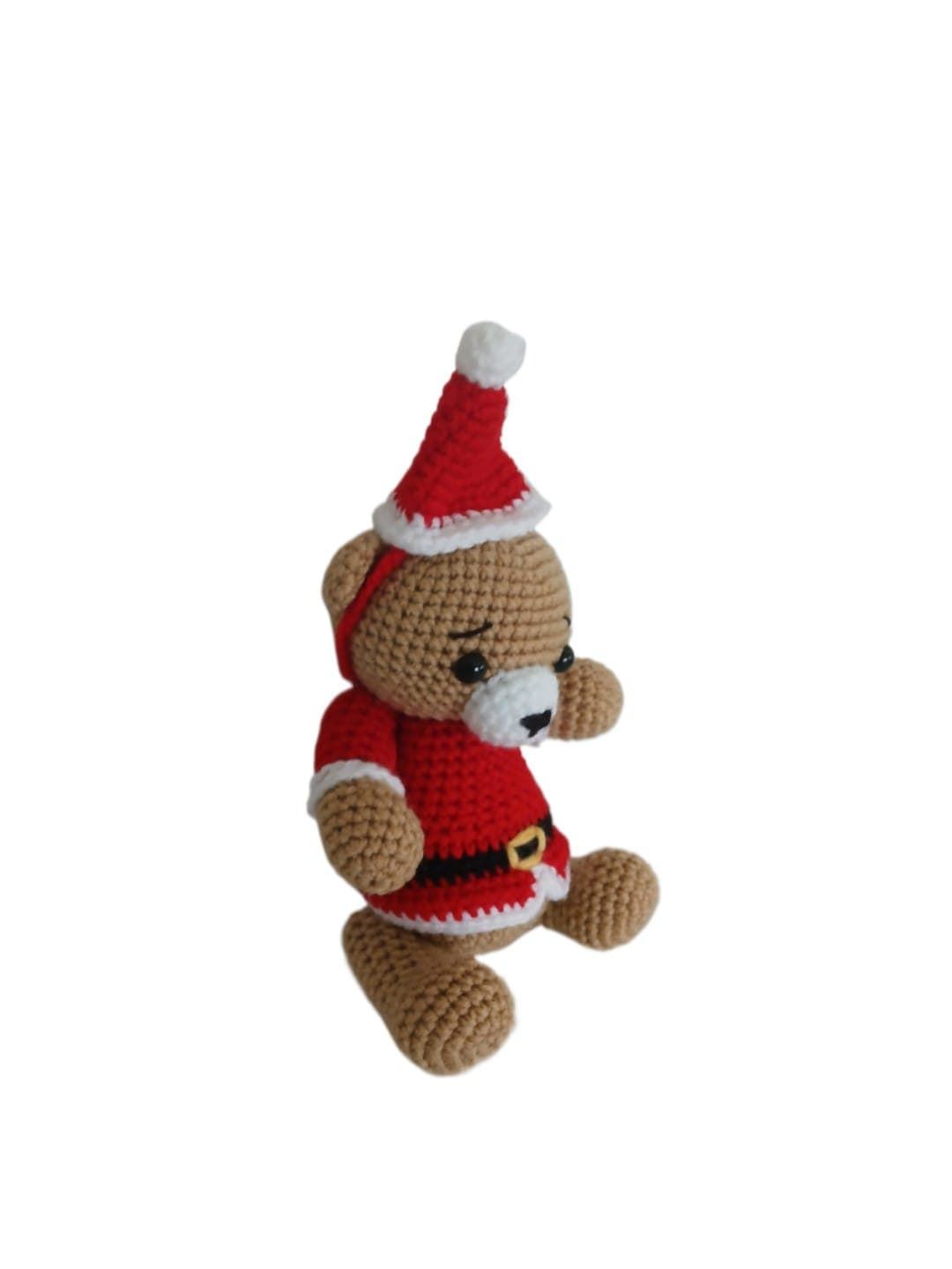 Peluche oso navideño hecha a mano a ganchillo (amigurumi). - Imagen 2
