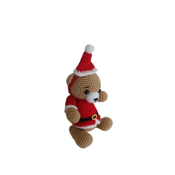 Peluche oso navideño hecha a mano a ganchillo (amigurumi). - Imagen 2