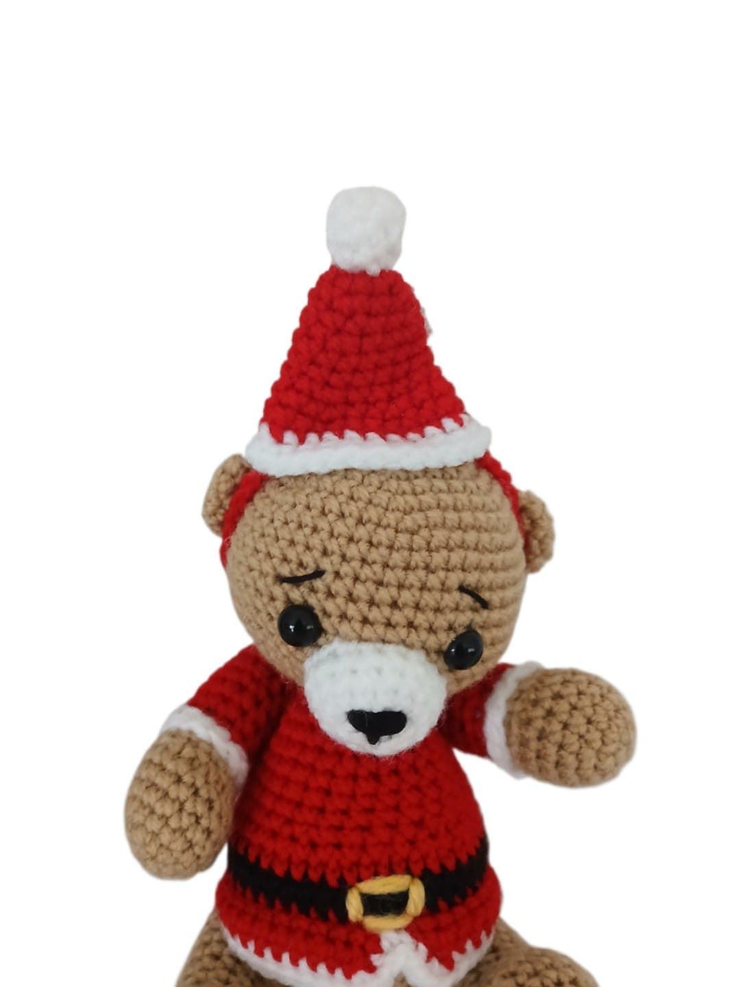 Peluche oso navideño hecha a mano a ganchillo (amigurumi). - Imagen 3