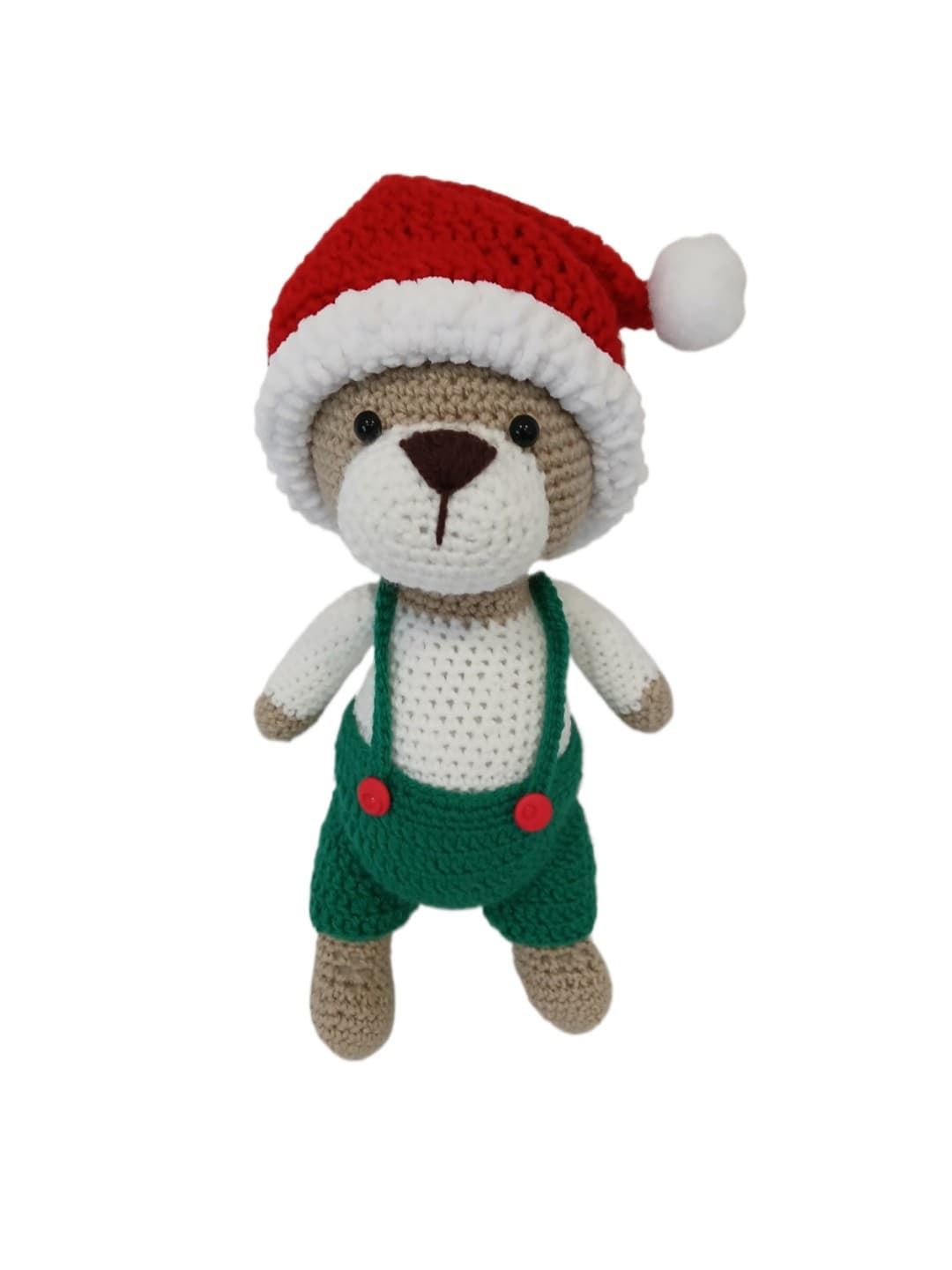 Peluche oso navideño-navidad hecho a mano a ganchillo (amigurumi). - Imagen 1