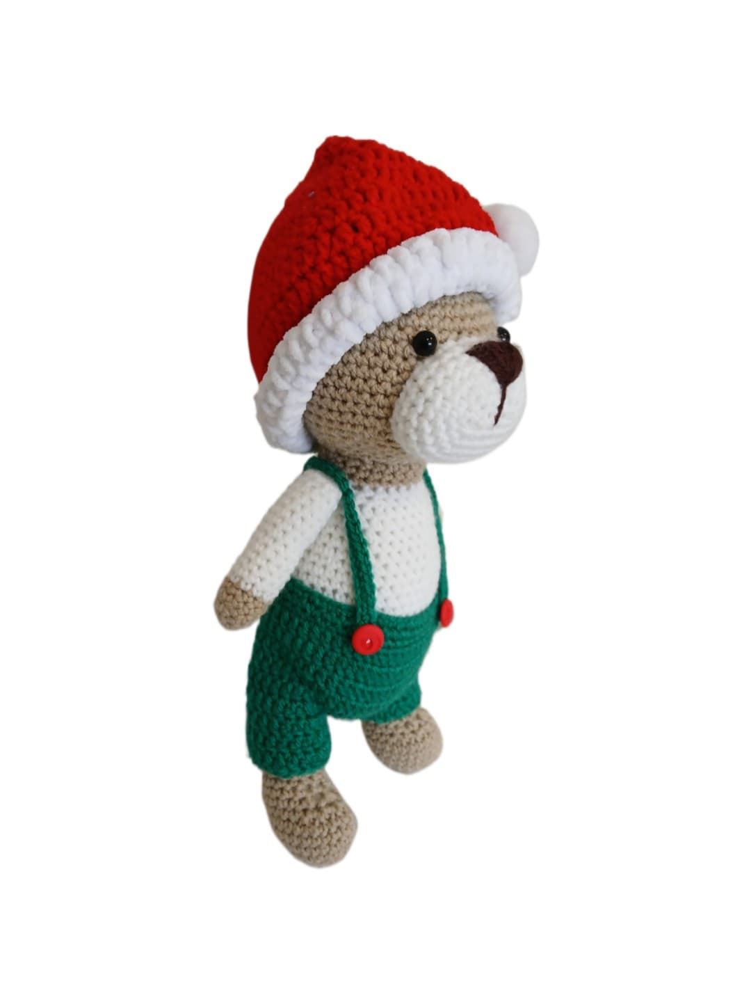 Peluche oso navideño-navidad hecho a mano a ganchillo (amigurumi). - Imagen 2