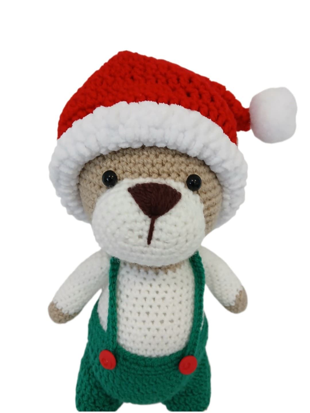 Peluche oso navideño-navidad hecho a mano a ganchillo (amigurumi). - Imagen 4