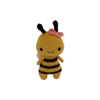 Peluche oso panda con vestido hecho a mano a ganchillo (amigurumi). - Imagen 1