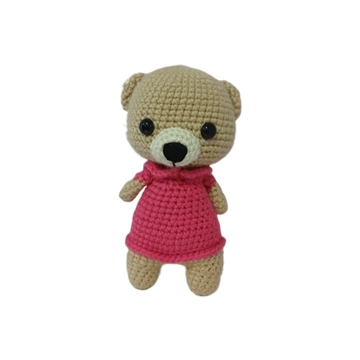 Peluche oso vestido fucsia amigurumi - Imagen 1
