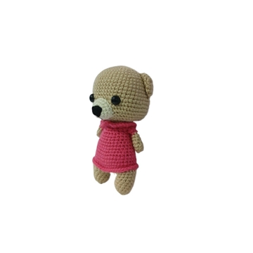 Peluche oso vestido fucsia amigurumi - Imagen 2